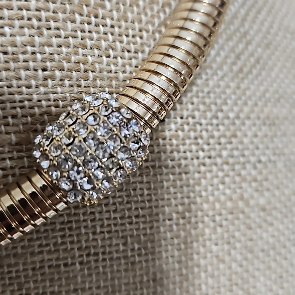 Monet Gold & Rhinestone Necklace - Picture 6 of 6